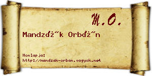Mandzák Orbán névjegykártya